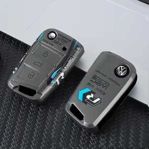 Car Foldable Remote Key Cover Shell for Volkswagen Polo Golf 7 Mk7 Tiguan Passat Jetta E-Golf, Keychain Accessories