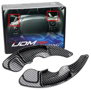 iJDMTOY Twill-Weave Carbon Fiber Pattern Style Larger Paddle Shifter Extensions For Lexus IS250 IS300 IS350 RC300 RC350 NX200t NX300 CT200h, etc