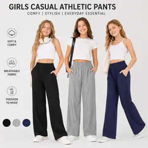 SVFZVI 3-Piece Set in Classic Colors: The Essential Classic Sweatpants Every Girl Needs for Everyday Wear | Relaxed, straight-leg fit and breathable fabric—perfect for vacations, school, or lounging at homeblue pants girl,