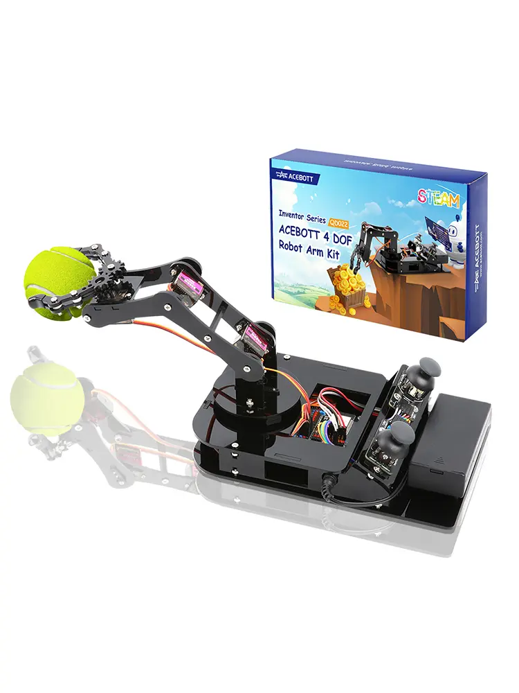 ACEBOTT 4 DOF ESP32 Robotic Arm Kit for Kids 8-12, Robotics Kit App Remote Control Robot Toys Compatible with Arduino, STEM Educational DIY Robot Arm Kit Gift for Teenagers & Adults
