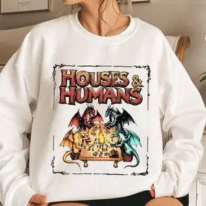 H0uses and Humans D&D Shirt, D&D T-shirt, Vintage Retro 90s Joke D and D Sweatshirt, Dragon Hoodie