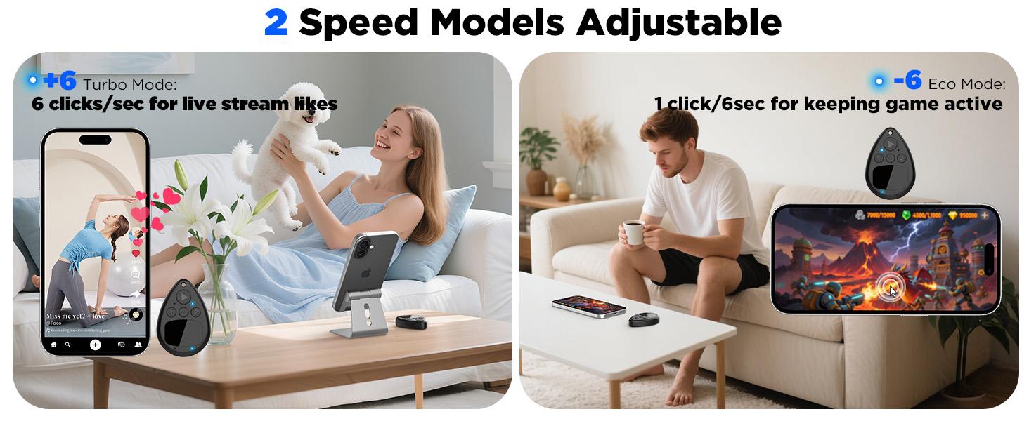 Bluetooth Wireless Auto Clicker, Rechargeable Smart Tapper for iPhone Android, TikTok Live Stream Auto Liker Tool