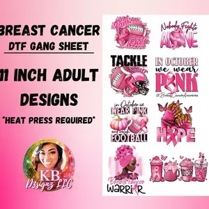 Breast Cancer Awareness DTF Transfer Gang Sheet