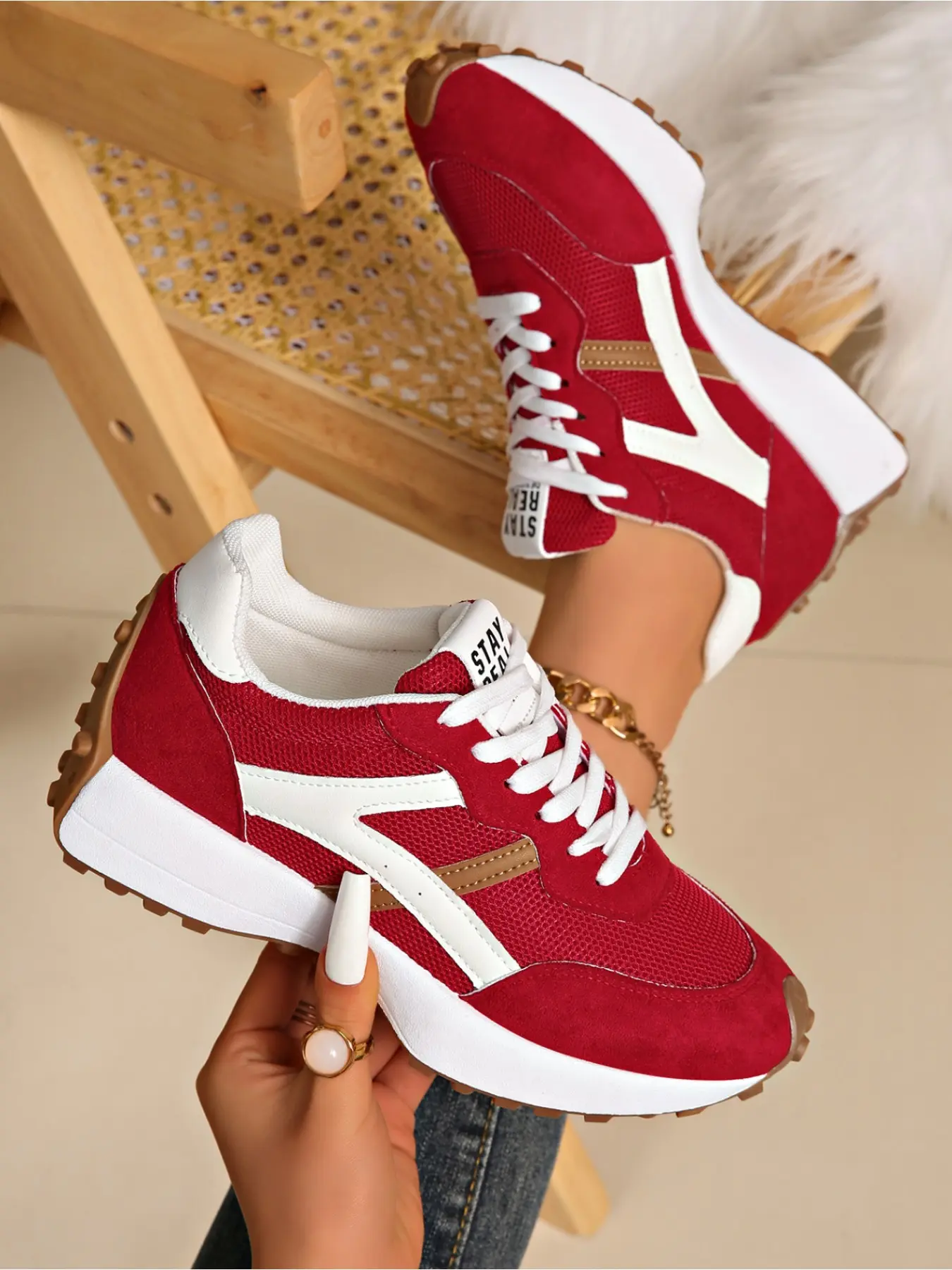 Women Height Increasing Thick Sole Non Slip Comfortable Breathable Athletic Sneaker Running Shoes for Outdoor Sports Footwear Thick Soled Shoes Thick Soled Trainers