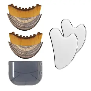 4pcs Body Care Set, Stainless Steel Gua Sha Board, Facial Lymph Brush for Contouring, Lymphatic Drainage Tool, Ideal for Home Massage and Skincare Routine