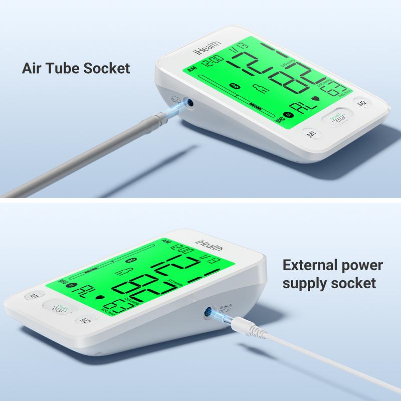 iHealth Bluetooth Blood Pressure Monitor with Large Cuff & Color-Coded Display, Dual Users 2*120 Readings, Automatica Upper Arm Blood Pressure Machine with Cloud Storage & Body Movement Detection, Portable Healthcare Kit