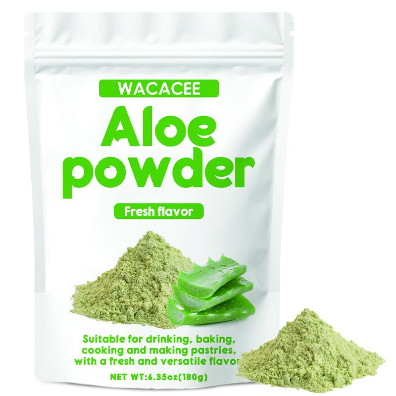 WACACEE Pure Aloe Vera Hydration Powder - 180g Sealed Pouch, 24-Month Shelf Life, Sugar-Free, Low-Calories, No Preservatives/Additives, Fine-Dissolvable, Ambient Storage, Home Drinking for Adults' Dietary Wellness