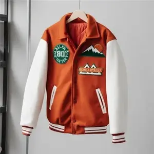 Winter Thicken Bomber Jacket Men Letter Embroidered Retro Baseball Jackets Vintage Loose Patchwork Outerwear Unisex Autumn 2024
