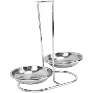 Spoon Rest Holder, Stainless Vertical Lid and Spoon Rest Soup Spoon Rest Stand Soup Ladle Holder for Hot Pot Fast Food Restaurant