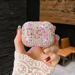 Sparkly Case Compatible with AirPods 4/AirPods Pro 1 2 3 Generation Case with Keychain,Shockproof Protective Premium Bling Rhinestone Cover Skin for AirPods Charging Case