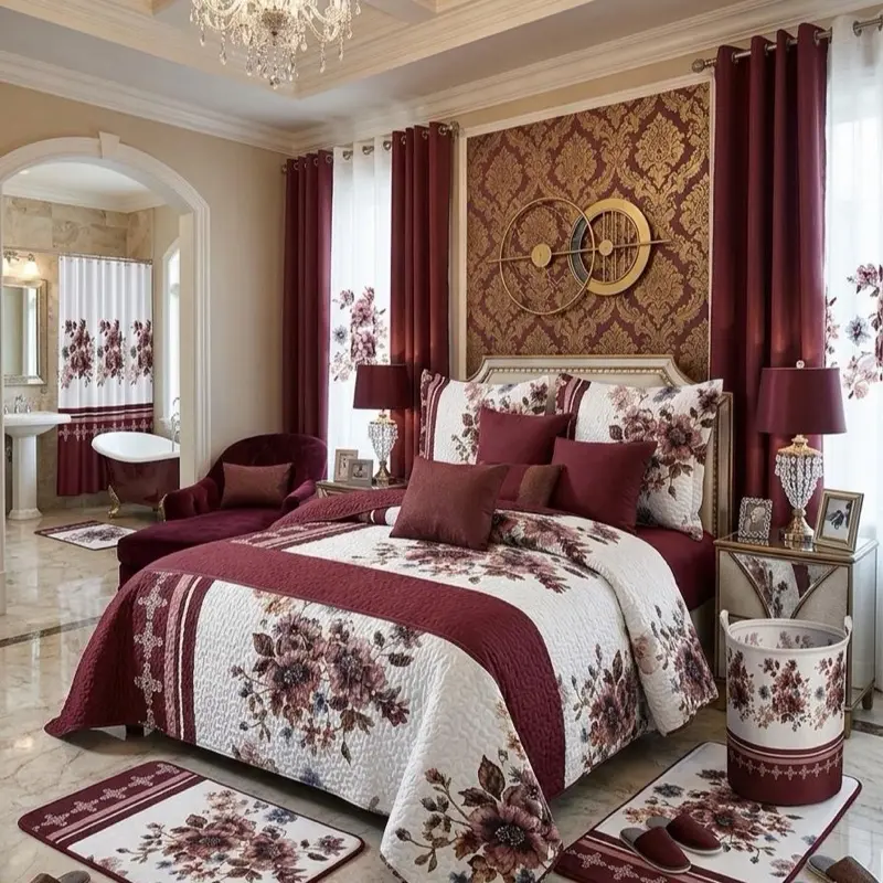 King 24 Piece Comforter Set, Complete Bedding Sets, Bedroom Bundle Full Suite for Home Bedding Collections