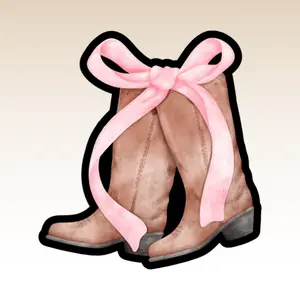 Cowgirl boots with a Bow Outline Cookie Cutter