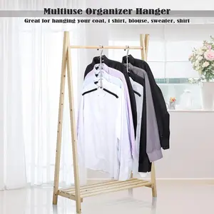 Hangers Space-Saving Clothes Hanger 4-Pack Swing Arm Non-Slip Padded Coat Hangers 5-Layer Heavy Duty Stainless Steel Sweater Shirt Hanger Closet Storage Organizer