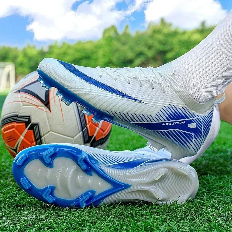 New Men Football Boots Cleats Shoes Soccer Long Spikes Training Ultralight Outdoor Drop Soccer Shoes FG Non-Slip