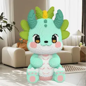 8359 Piece Chinese Ethnic Style Dragon Year Creative Building Blocks Puzzle, DIY Decorative Assembly Toy, Perfect Christmas & Halloween Gift