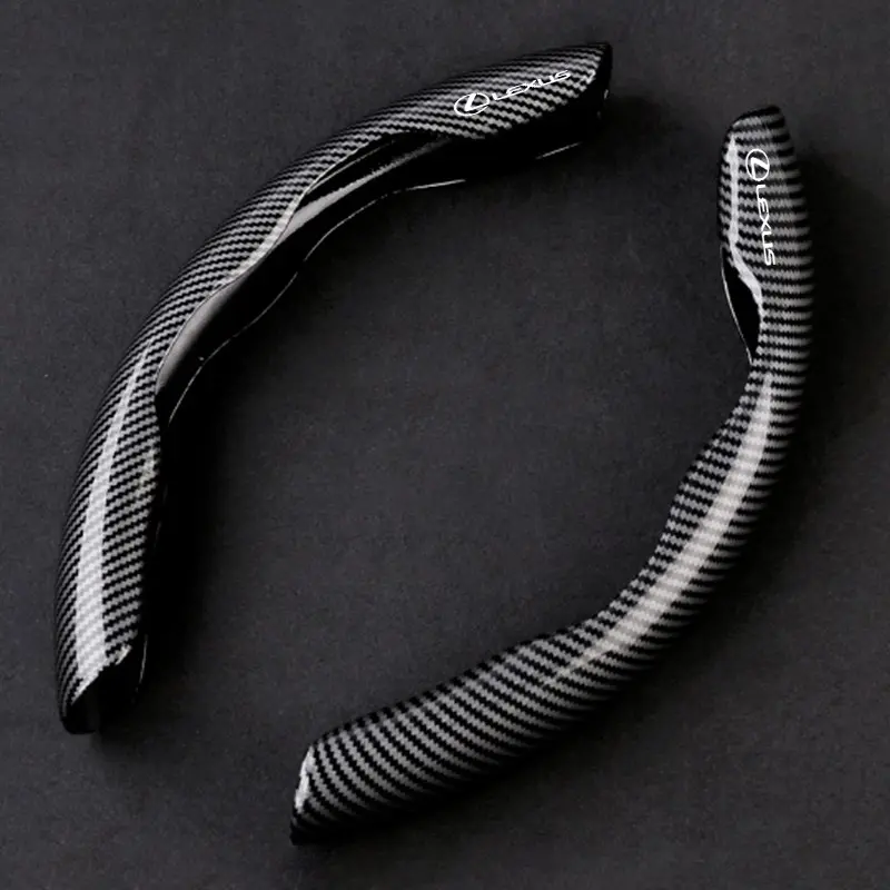 2pcs Carbon fiber Car Steering Wheel Cover Anti-slip Protection Cushion For Lexus RX GX460 GX IS250 RX400h UX250h RX350 LX570 LX600 LX470 GX470 IS250 Ct200h ES300h Car Accessories Durability Aesthetic