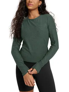 ODODOS Women's Long Sleeve Performance T-Shirts - Ultra Soft odSTRATUM Tech Crew Neck Tee UPF 50+ Essential Crop Top summerwins