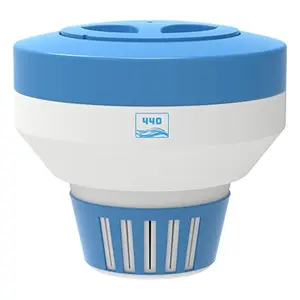 440 Pool Chlorine Floater Dispenser, Fits Up to 5 Pieces of 3-Inch Chlorine Tabs, Adjustable Flow, Control, Heavy-Duty Plastic - Suitable for Small & Large Pools - 9.6 Ounces