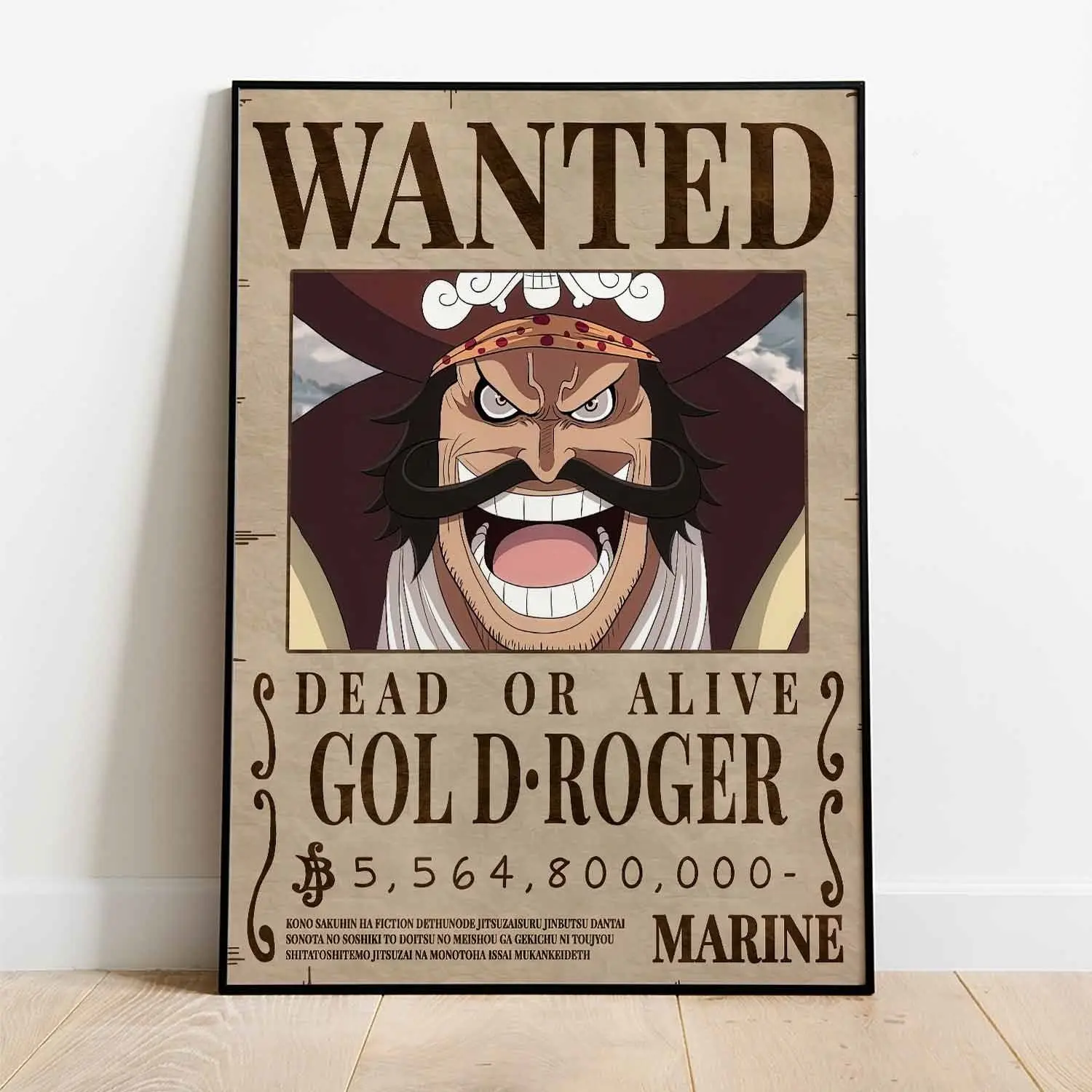 Gol D Roger Wanted Poster Artistic Decor