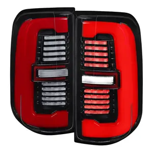 2019-2024 RAM 1500 Tail Light w/ Sequential Turn Signal LED Strip and LED Side Marker Brake Reverse (Jet Black Housing / Clear Lens)