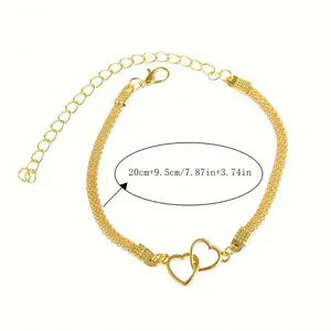 Heart-Shaped Bracelet and Anklet Set - Delightful Accessory for Any Occasion, Perfect for Expressing Love and Elegance