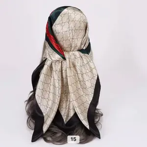 Women's 15 Number Printed Scarf with Red and Black Accents