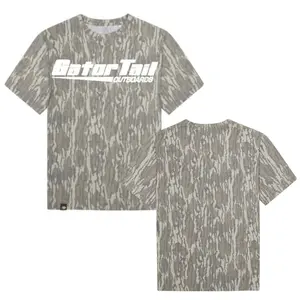 White GatorTail Designed On Original Bottomland Tshirt, Mossy Oak White GatorTail Bottomland Camouflage Camo Tee
