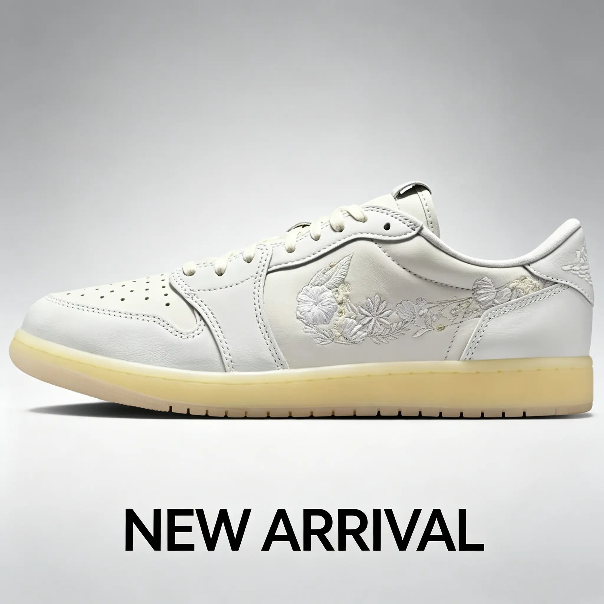 Air Jordan 1 Retro Low OG 'Rabbit Floral Swoosh', Closed
