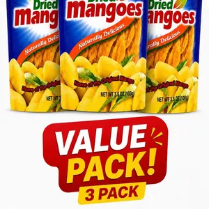 Philippine Brand Dried Mangoes - Naturally Delicious Flavor Food and Snacks, 3.5 oz (100g) Ready to Eat Dry Snack (3 Packs)