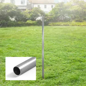 Fencer Wire 7 FT Galvanized Chain Link Fence Line Round Post, Line Post with 1-7/9” Outside Diameter, Chain Link Fence Parts, Hardware, Multi-options