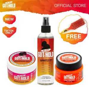 Braiding Gel & Edge Control Bundle – Strong Hold for Braids, Knotless & Cornrows | No Flake, Sleek Edges + FREE Curl Defining Brush