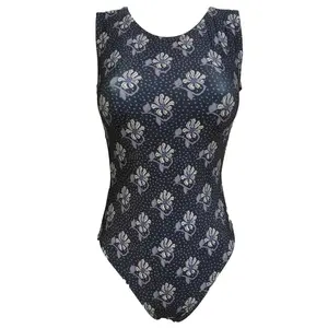 Navy Floweria Gymnastics Leotard - Girls & Women's Floral Leotard - Made in USA