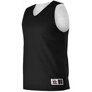 Alleson Athletic Youth Fit Reversible Basketball Jersey, Sleeveless Shirt with Breathable Mesh, 2 Colors, Black