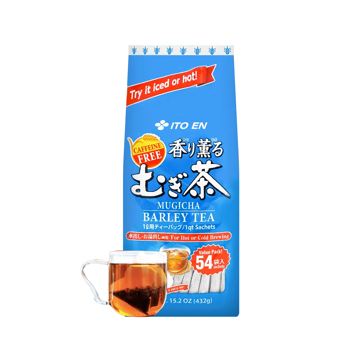 ITO EN Mugicha - Barley Tea, 54 Sachets, 15.2oz Japanese Natural Traditional Beverage Roasted Flavor ITO EN Mugicha - Barley Tea, 54 Sachets, 15.2oz Japanese Natural Traditional Beverage Roasted Flavor