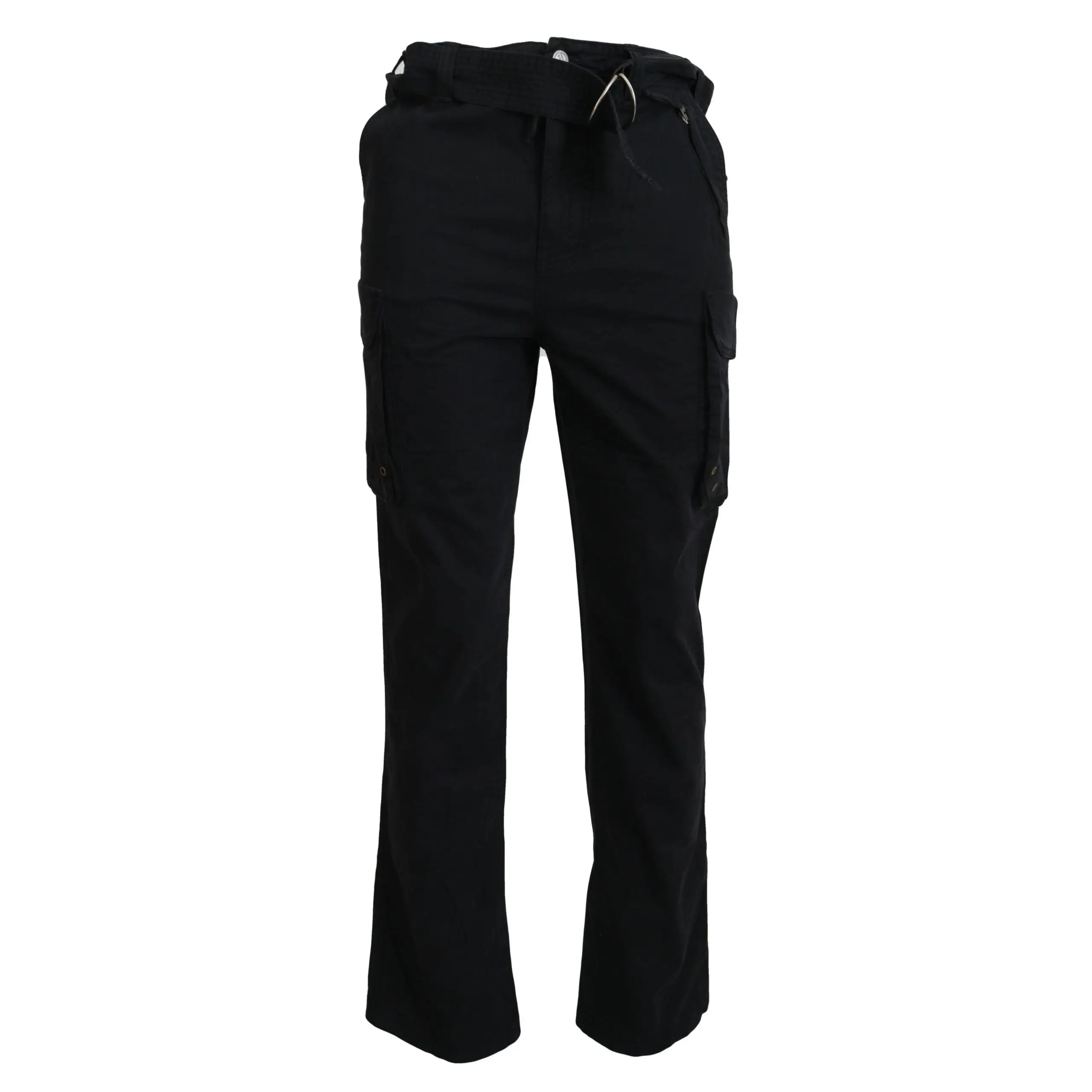 Roberto Cavalli Black Belted Cargo Men Pants