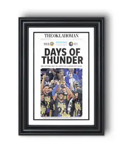 2025 Oklahoma City Thunders NBA Champions Days of Thunders Newspaper