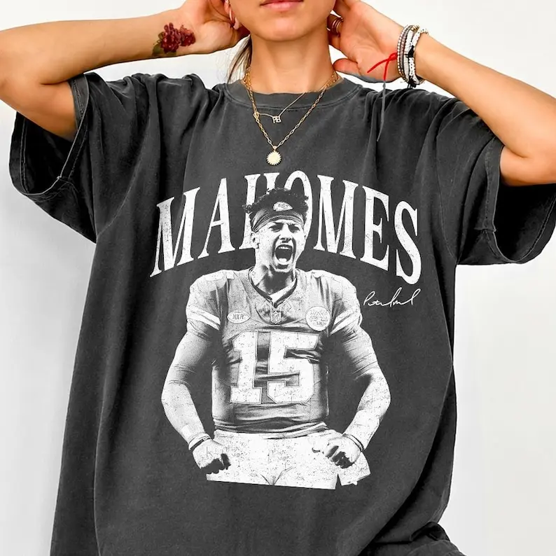 Comfort Colors  Vintage Mahomes Shirt, Comfort Color Game Day Football Graphic Tee
