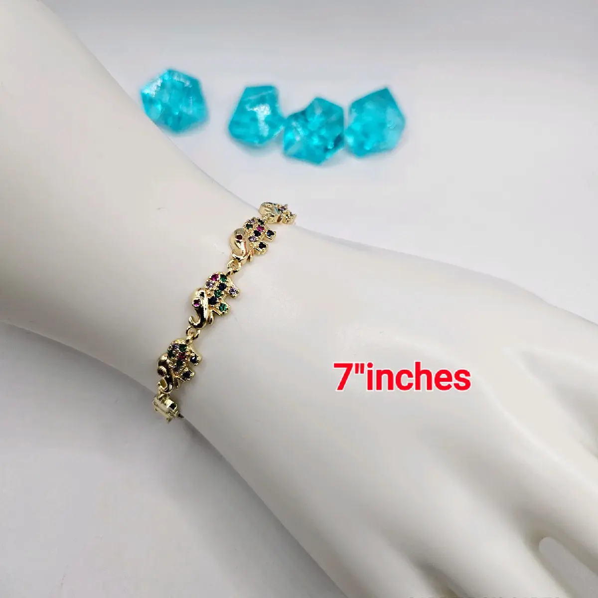 bracelet with elephants beautiful style Gold-plated