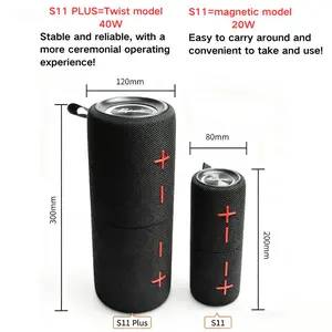 Exclusive CYBORIS S11 Plus + S11 2 in 1 Bluetooth Speaker 40W+20W High Volume Stereo IPX6 Waterproof 24 Hours Play Time Bluetooth V5.3 Connectable for Smartphones & More Splitable Loud Speaker 20W+20W Dual System