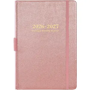 Planner 2026-2027 - Weekly and Monthly Planner with Stickers, 5.7" X 8.2", July 2026 - June 2027, 2026-2027 Calendar Planner, Pen Holder, Inner Pocket, 44 Notes Pages - Rose