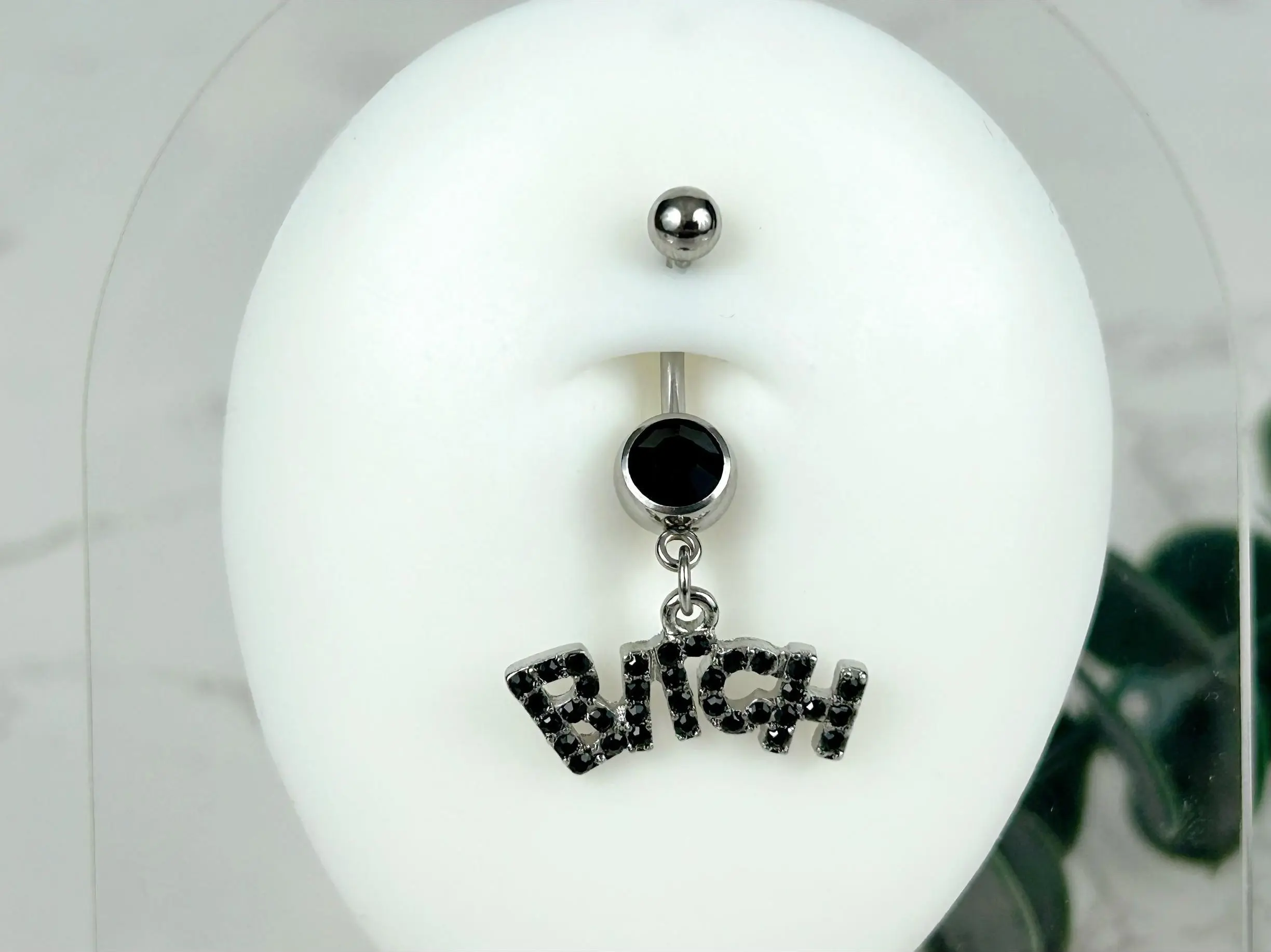 Bitch Belly Button Ring - Dangle Belly Ring