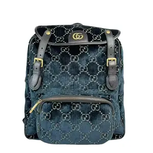 Pre-owned GUCCI GG Velvet Backpacks Logo Supreme Backpack