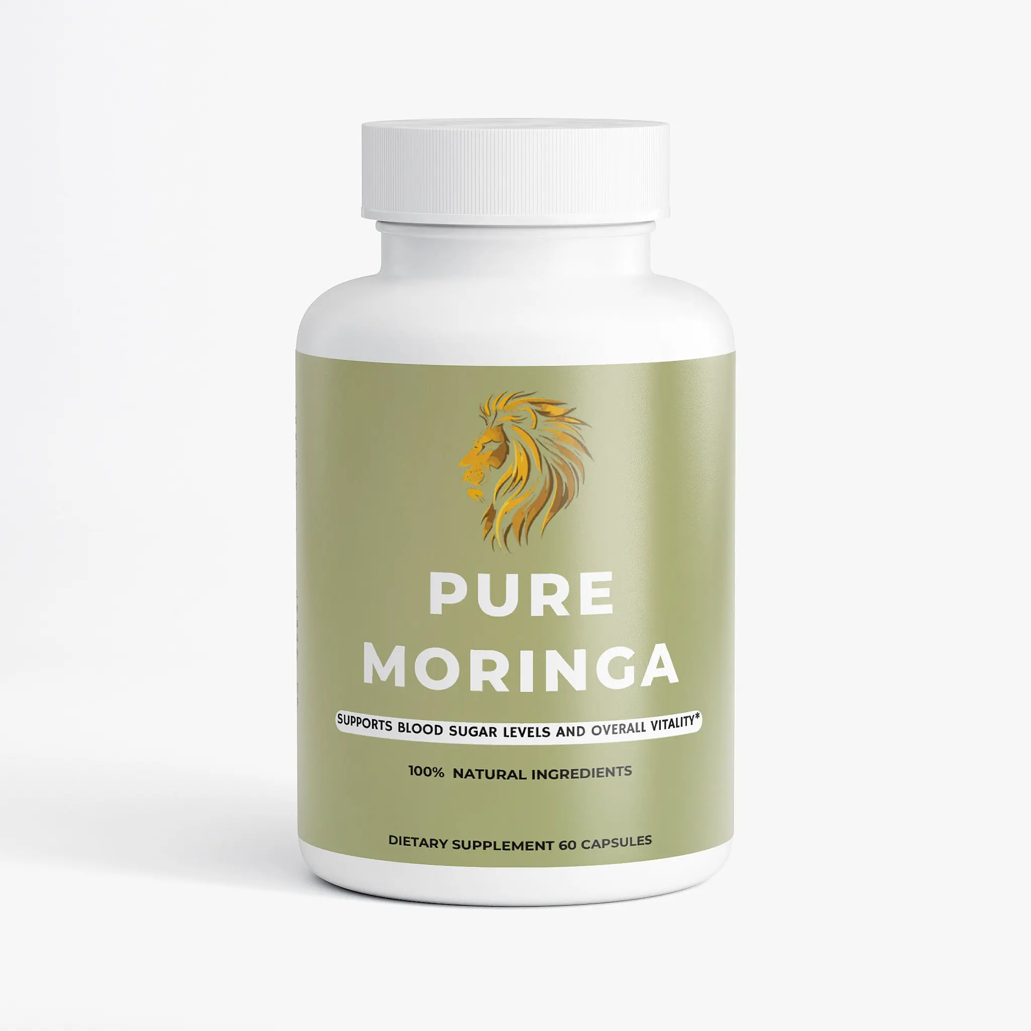 Pure Moringa Capsules - 60 Vegan-Friendly Capsules for Blood Sugar Support & Overall Vitality - Healthcare Supplement from the United States