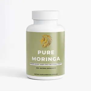 Pure Moringa Capsules - 60 Vegan-Friendly Capsules for Blood Sugar Support & Overall Vitality - Healthcare Supplement from the United States