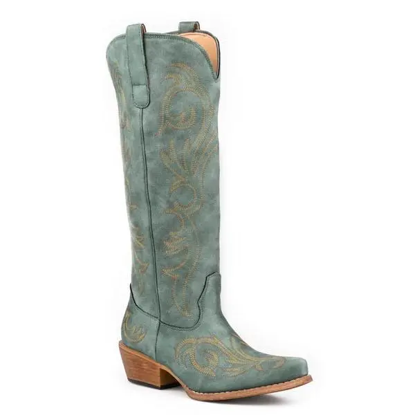 Womens Roper Turquoise With Western Stitch Ryder Boots