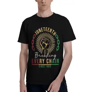 Juneteenth Shirt Men African American T-Shirts Juneteenth Breaking Every Chain Since 1865 Tee Tops