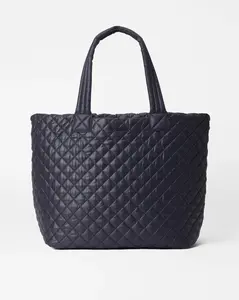 MZ Wallace Large Metro Tote Deluxe with Quilted Design, Two Handles, and Logo Detail