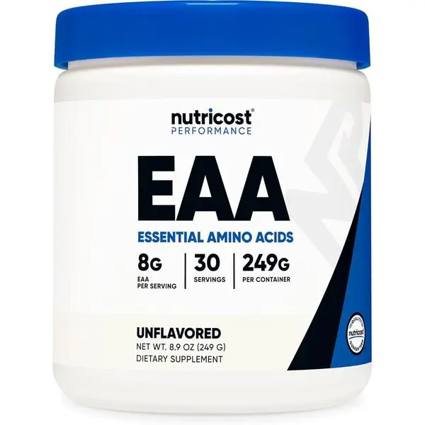 Nutricost EAA Powder - 30 Servings, Unflavored Essential Amino Acids Supplement - Natural, Optimum Support, Non-GMO, Gluten-Free, Vegetarian-Friendly, Healthcare