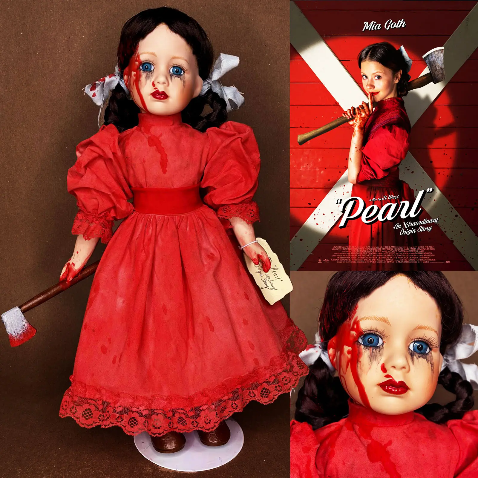 #38 "Pearl" X-traordinary Origin Story Horror Movie Character Doll by Erika's Emporium