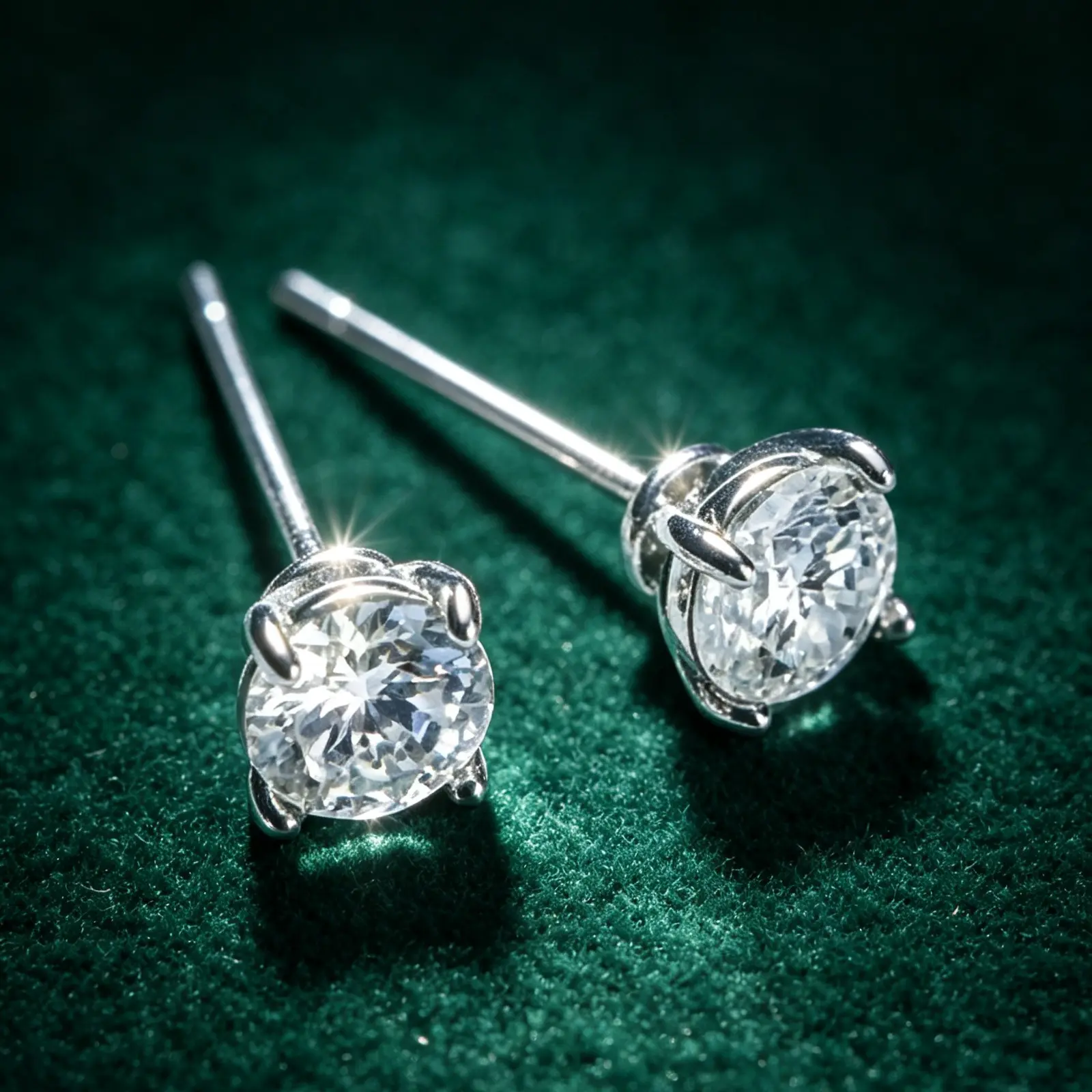 Star Glow 4-Prong Solitaire Stud Earrings - Lab-Created Moissanite, Fashion Costume Jewelry, Ideal Birthday Christmas Gift for Women Wedding Set